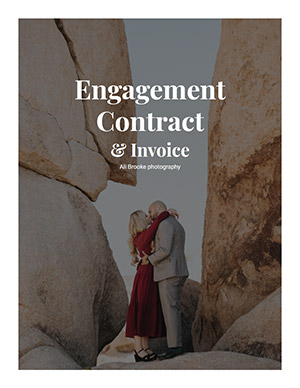 Engagement shoot contract cover page