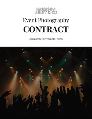 Boudoir photography contract cover page