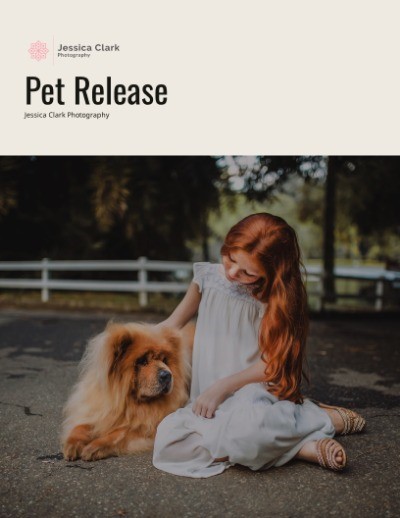 Pet photo release form
