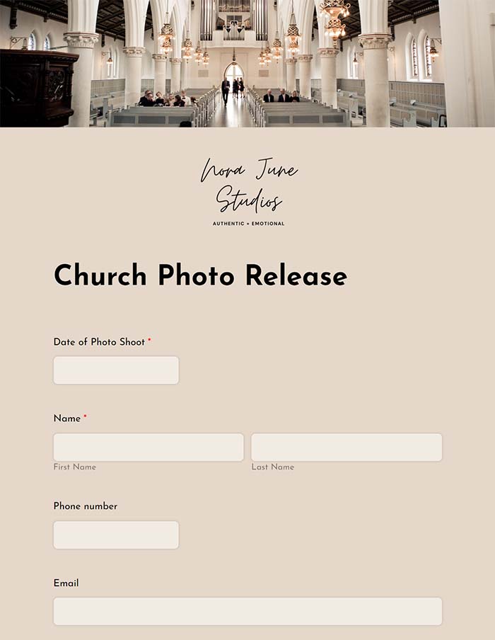 Church photo release form 1