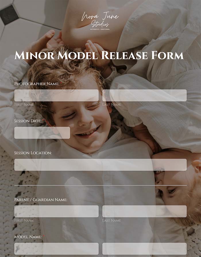 Minor model release form 2