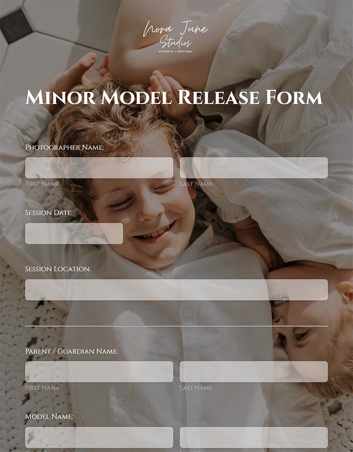Minor Model Photo Release (Free Template)