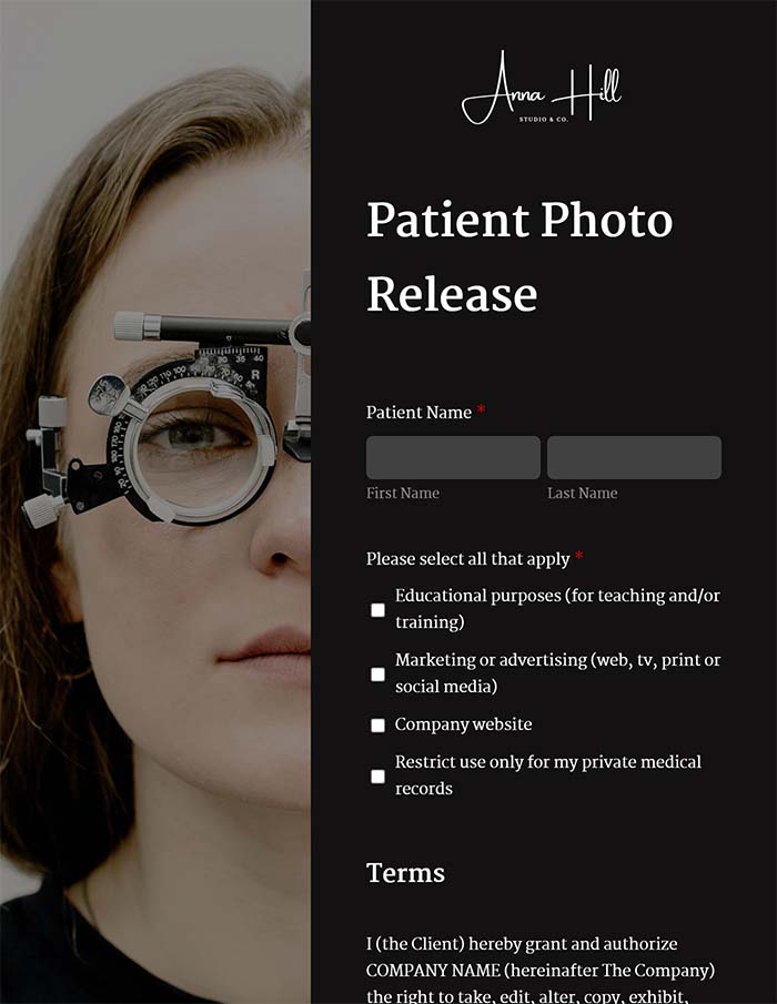 Patient photo release form 1