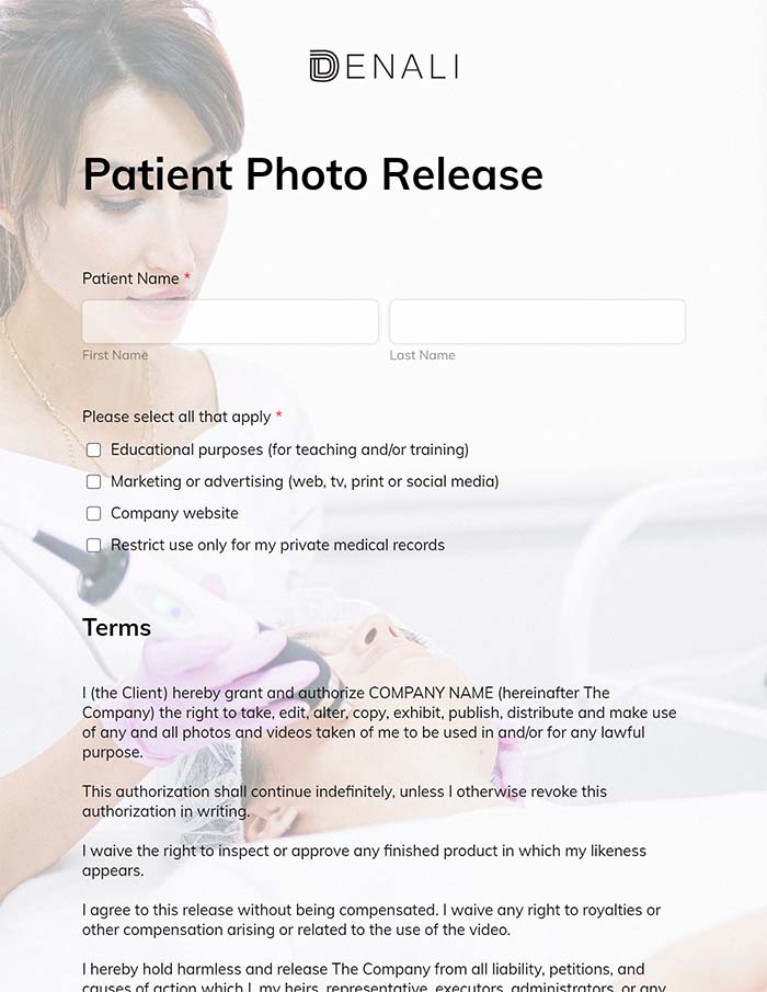 Patient photo release form 2