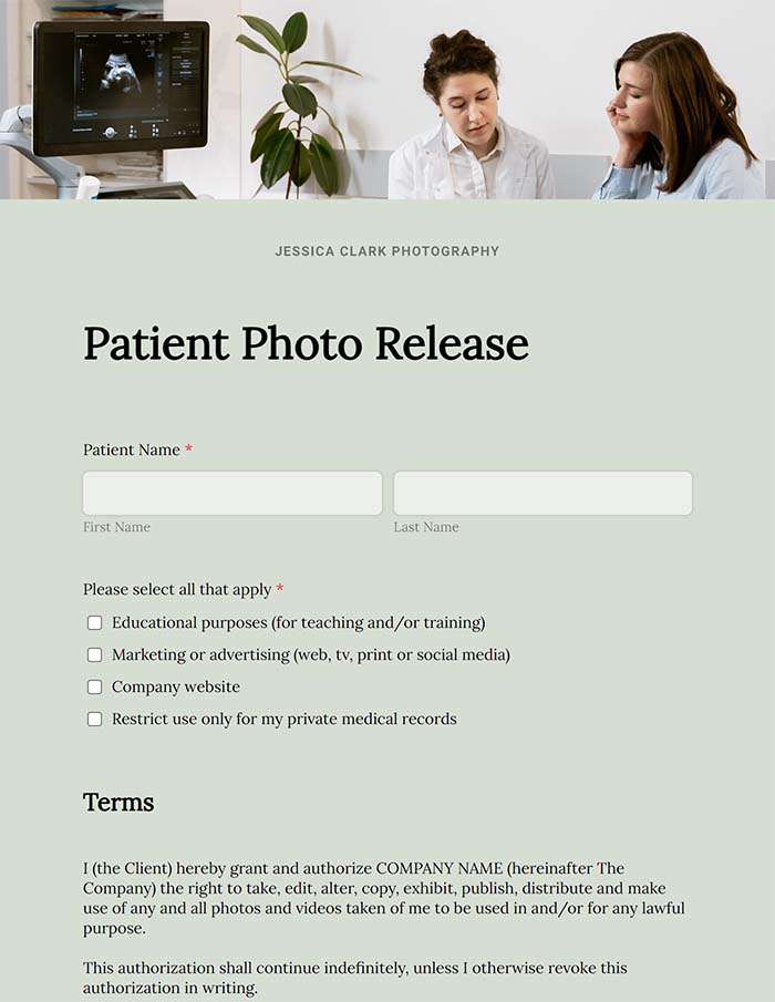 Patient photo release form 3