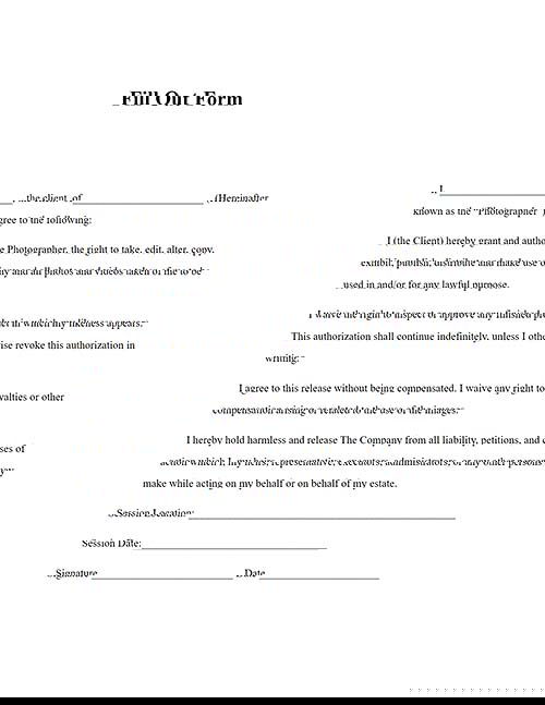 Photo release form
