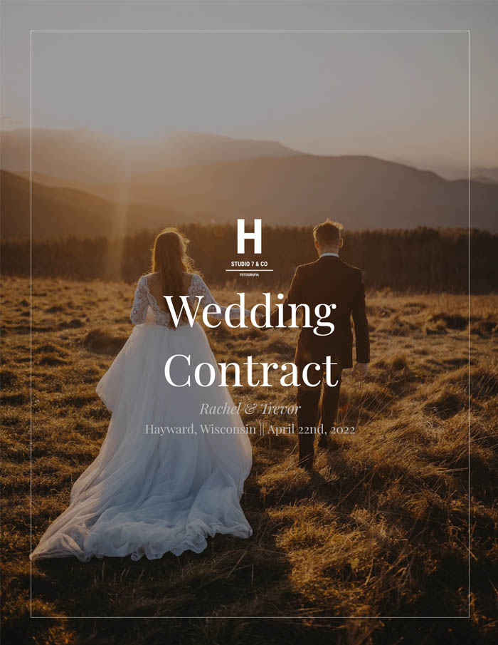 Wedding Photography Contract Cover Page